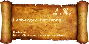 Lemberger Marianna névjegykártya